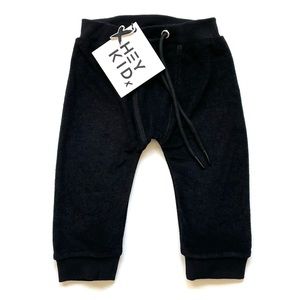 NWT Hey Kid Terry Drop-Crotch Sweatpants in Black 12M